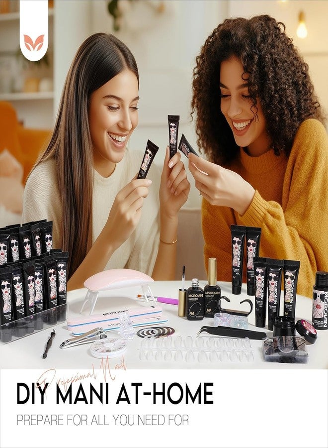 morovan Poly Gel Nail Kit for Beginners: 32 Colors Gel Extension Nail Set with U V Lights for Starter DIY Nail Art Extension at Home Gifts for Ladies & Girls - Image 3